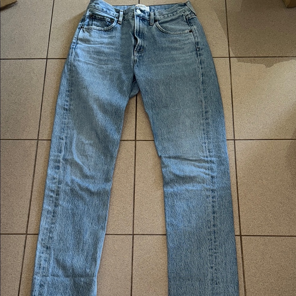 Agolde Blue Straight-Leg Jeans